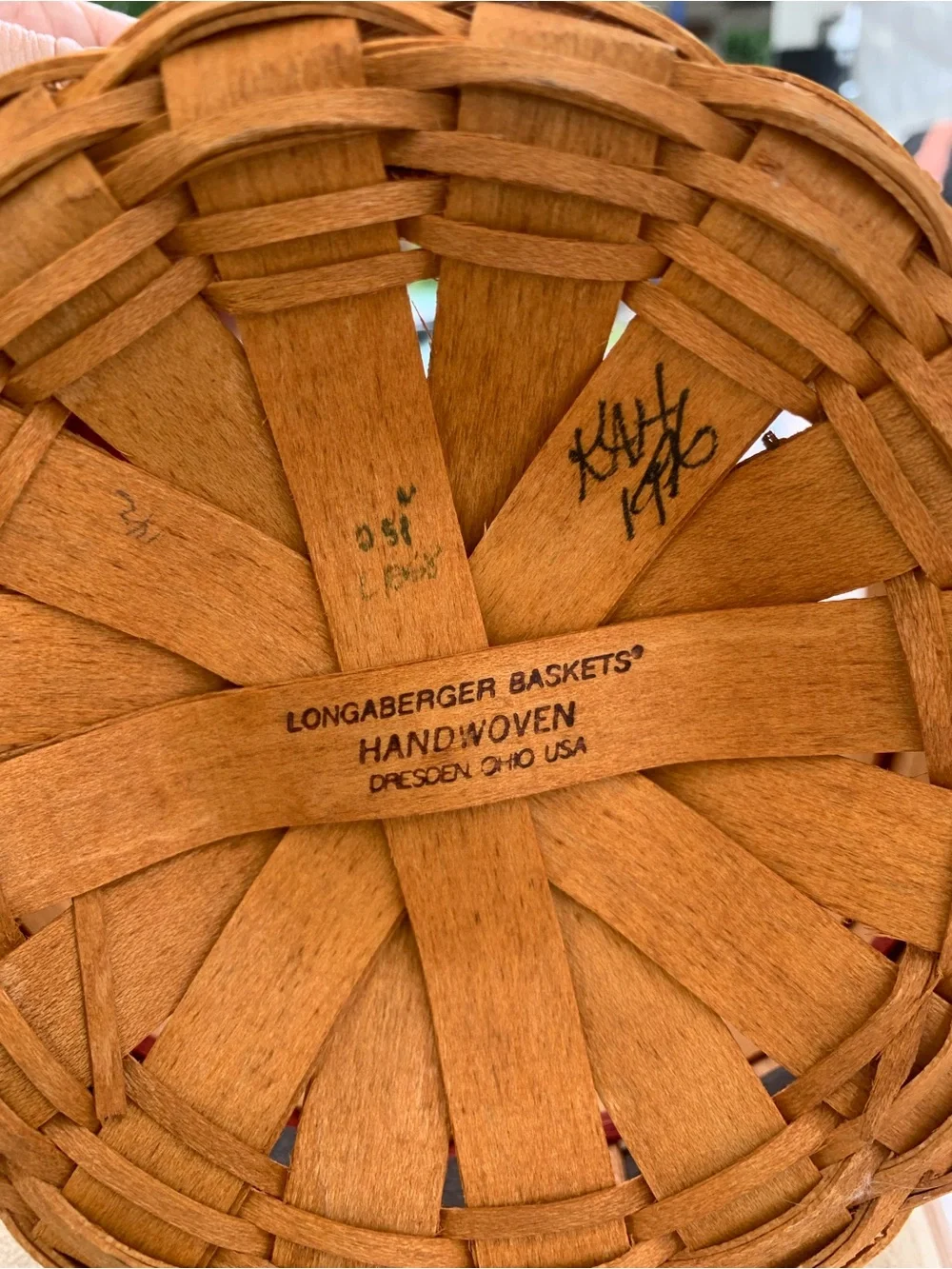 Longaberger 1997 Inaugural Basket - Red, Blue, Natural